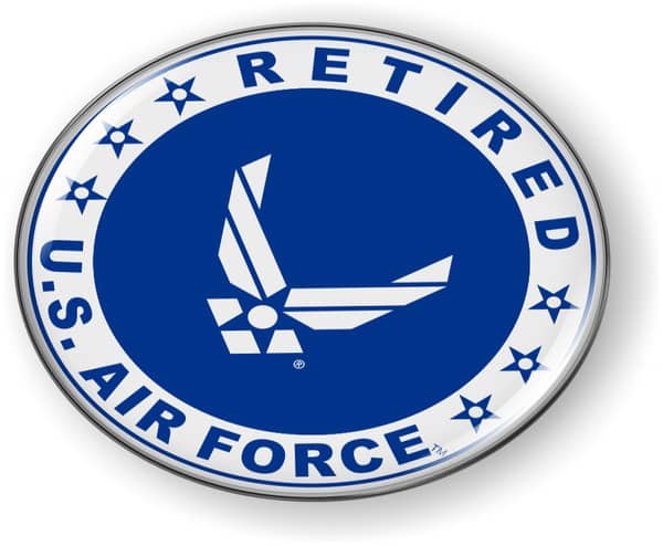 U.S. Air Force Retired Emblem (White Wings)